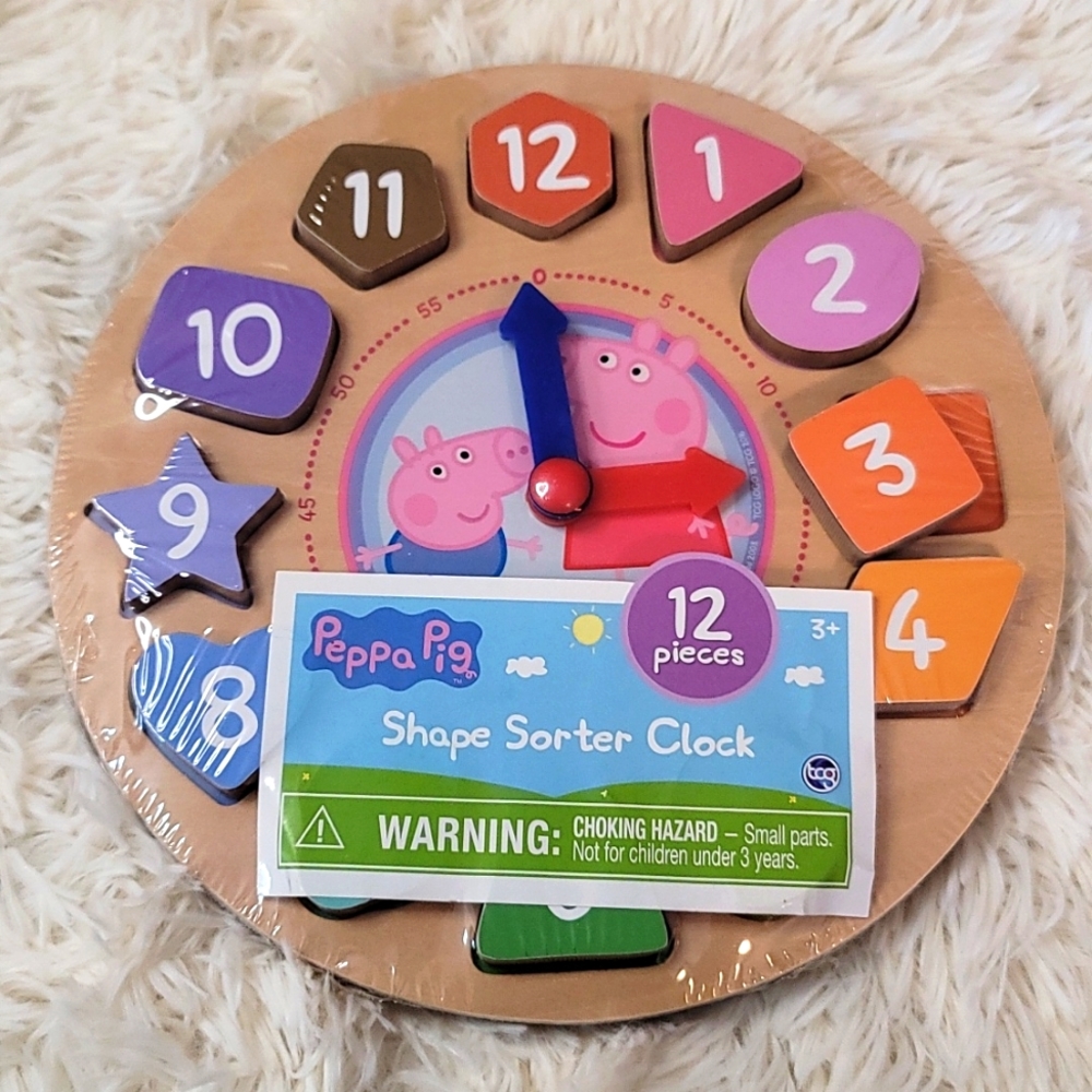 Peppa Pig Shape Sorter Clock 12 Pieces